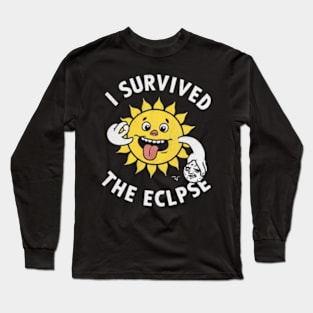 I Survived The Eclipse Funny Eclipse 2024 shirt -Eclipse Tee Long Sleeve T-Shirt